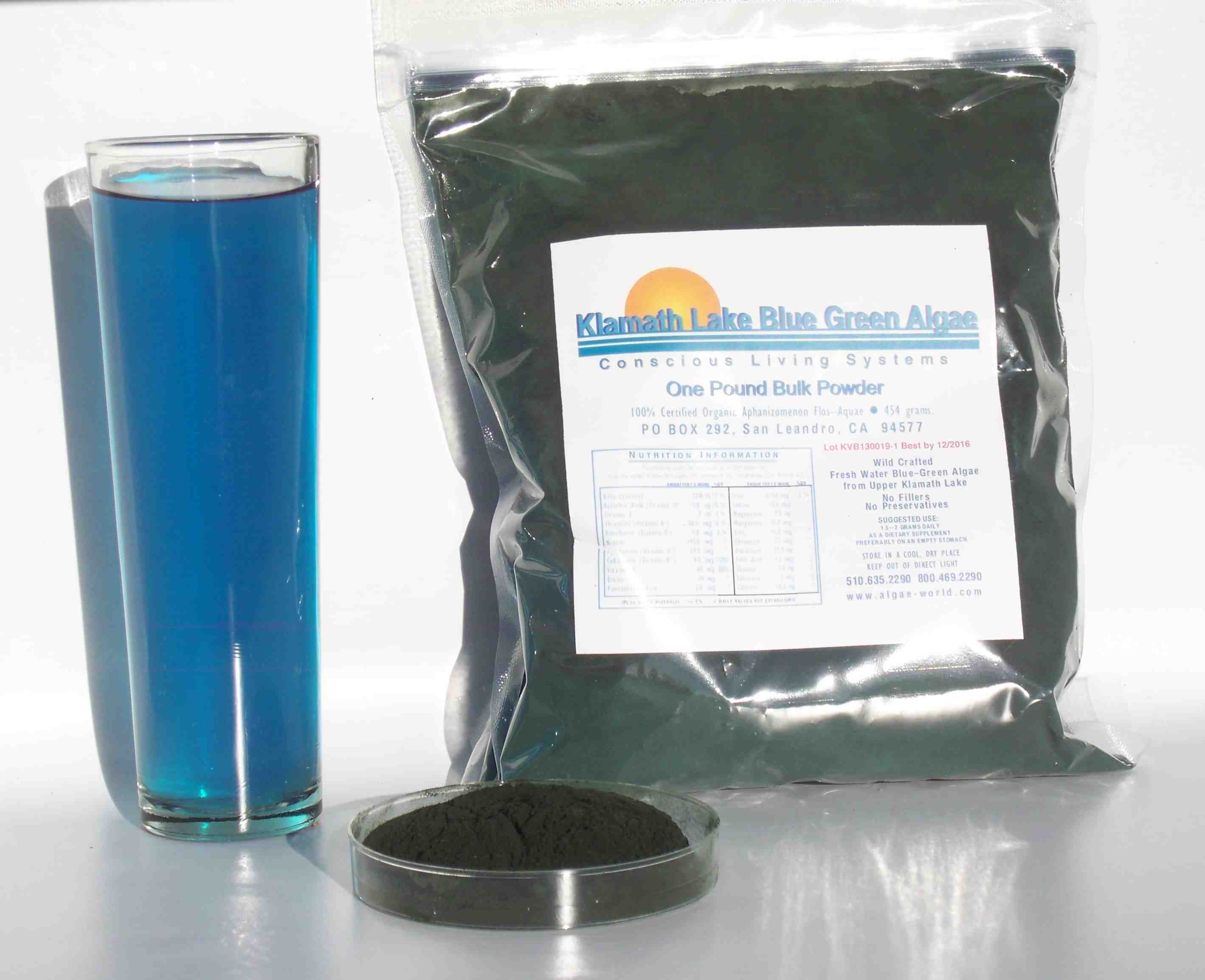 AFA Sample in water
          and powder