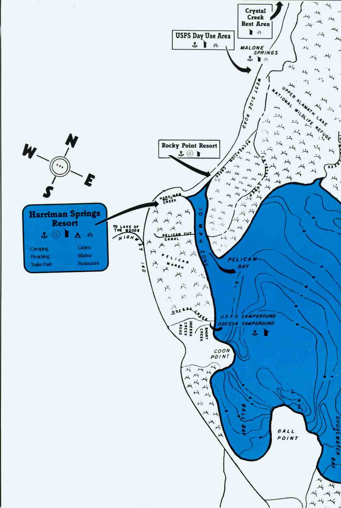 Klamath Lake Map section 1